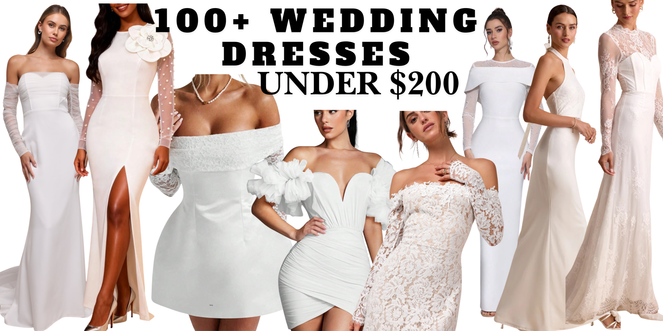 Over 100 Beautiful Wedding Dresses Under $200